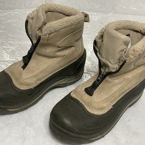 Columbia Cascadian Snowchill Winter Boots Womens Sz. 6 Beige Water Resistant Zip